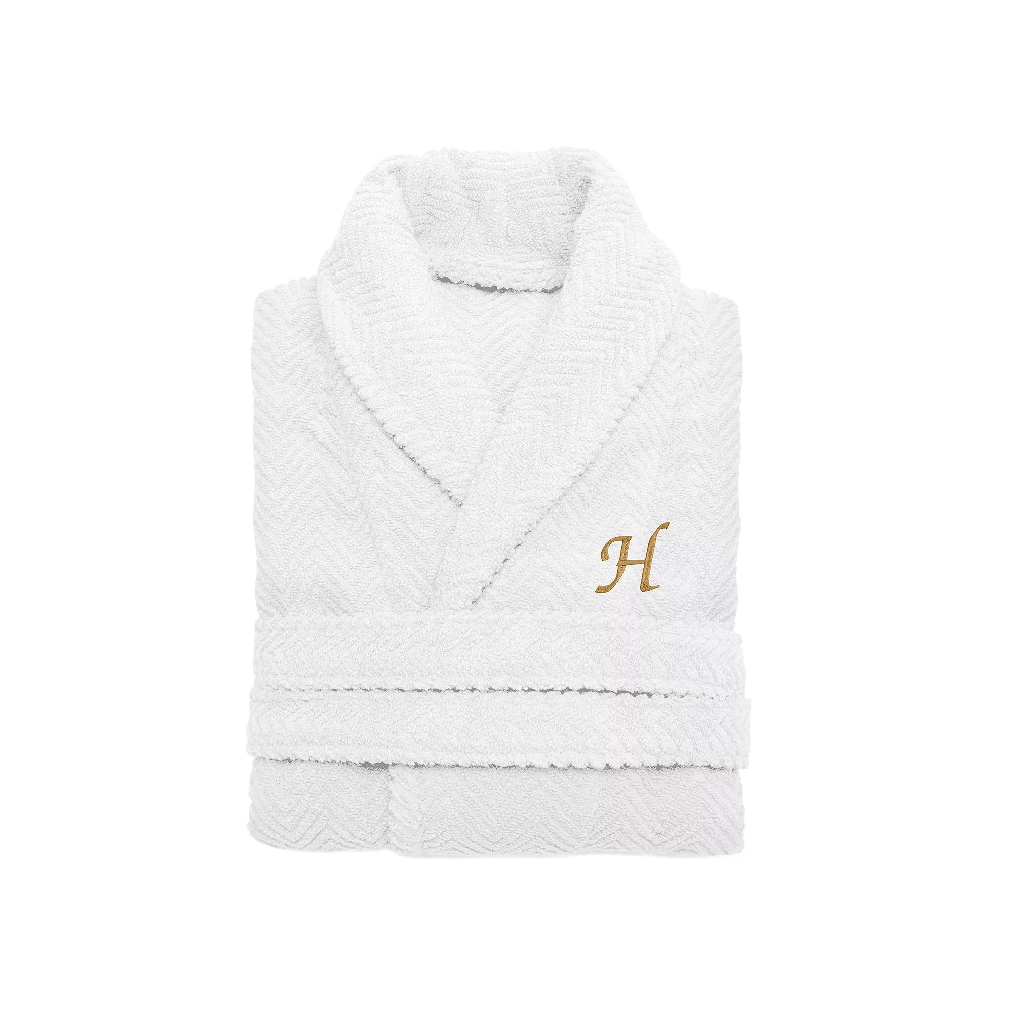 Linum Home Textiles Turkish Cotton Personalized Herringbone Weave Bathrobe, Adult Unisex,  Product Image