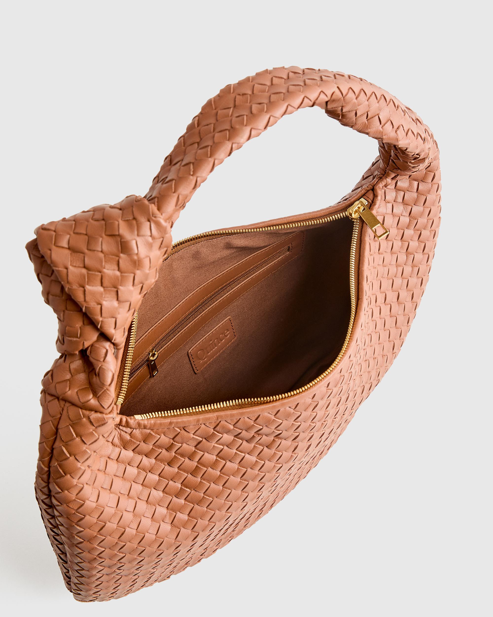 Quince | Women's Italian Leather Handwoven Slouchy Shoulder Bag Product Image