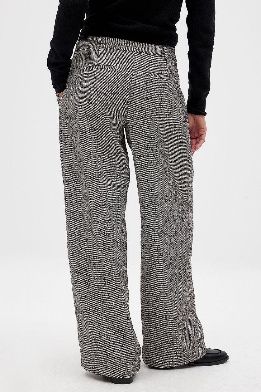 Wide Mid Waist Twill Trousers Product Image