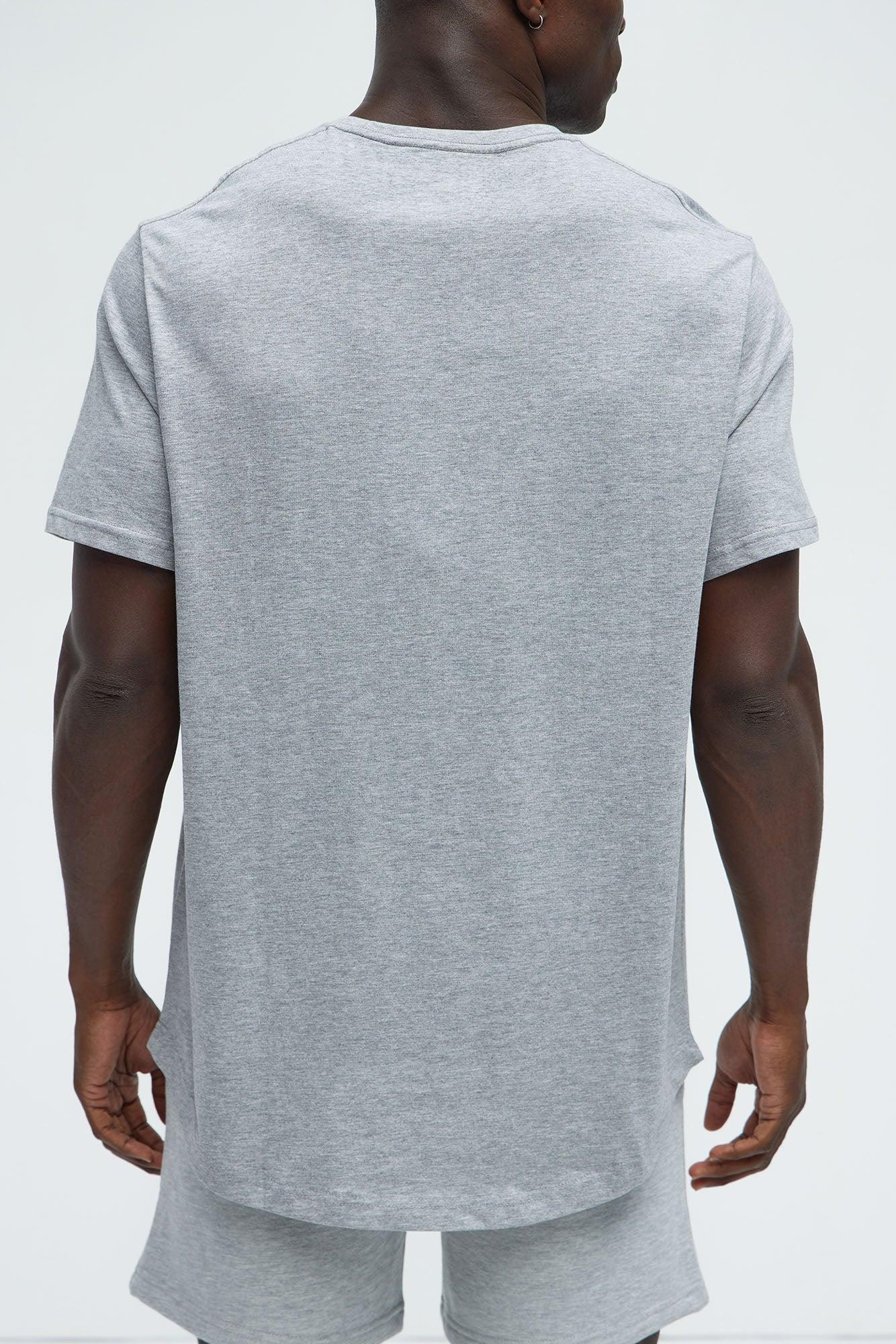 Essential Short Sleeve Scallop Crew Tee - HeatherGrey Product Image