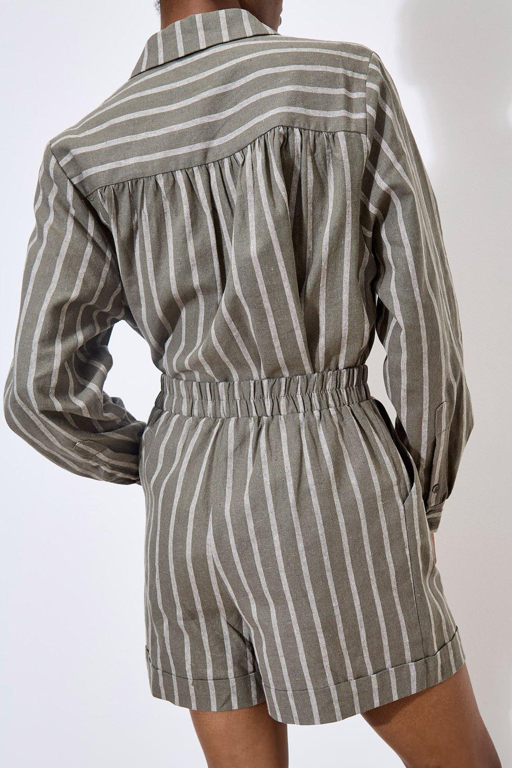 Striped Linen Shorts Product Image