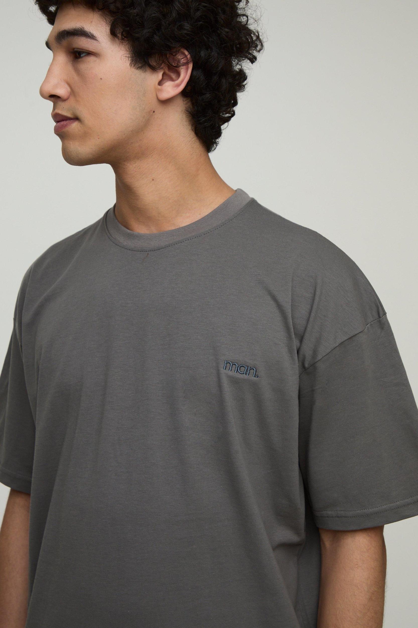 MAN. Oversized Crew Neck T-Shirt | boohooMAN USA Product Image