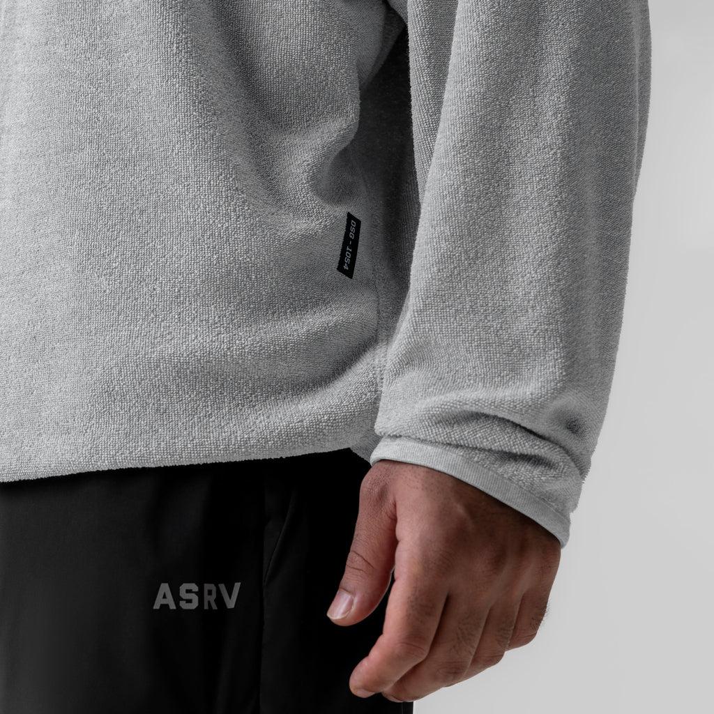 1054. Towel Terry Reversible Hoodie - Heather Grey Product Image