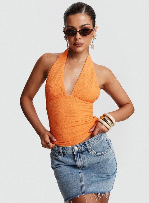 Emaline Halter Top Orange Product Image