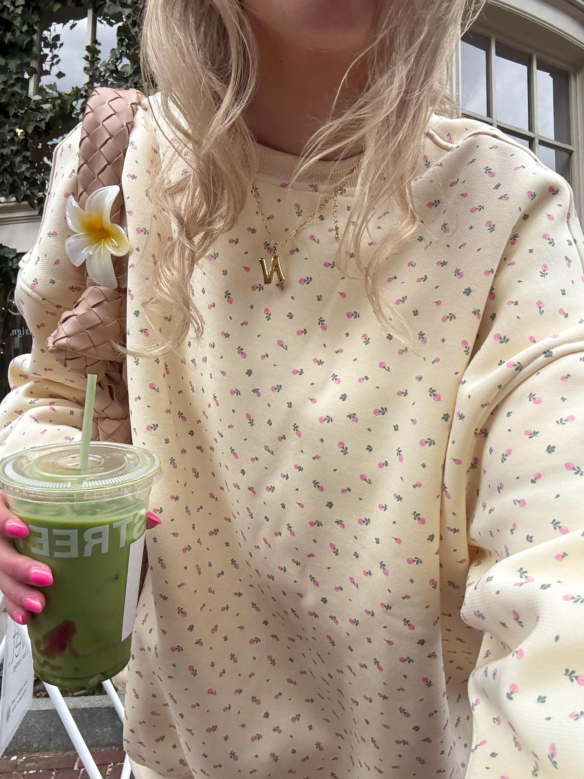 Blank Toasted Cream Roses Sweatshirt Product Image