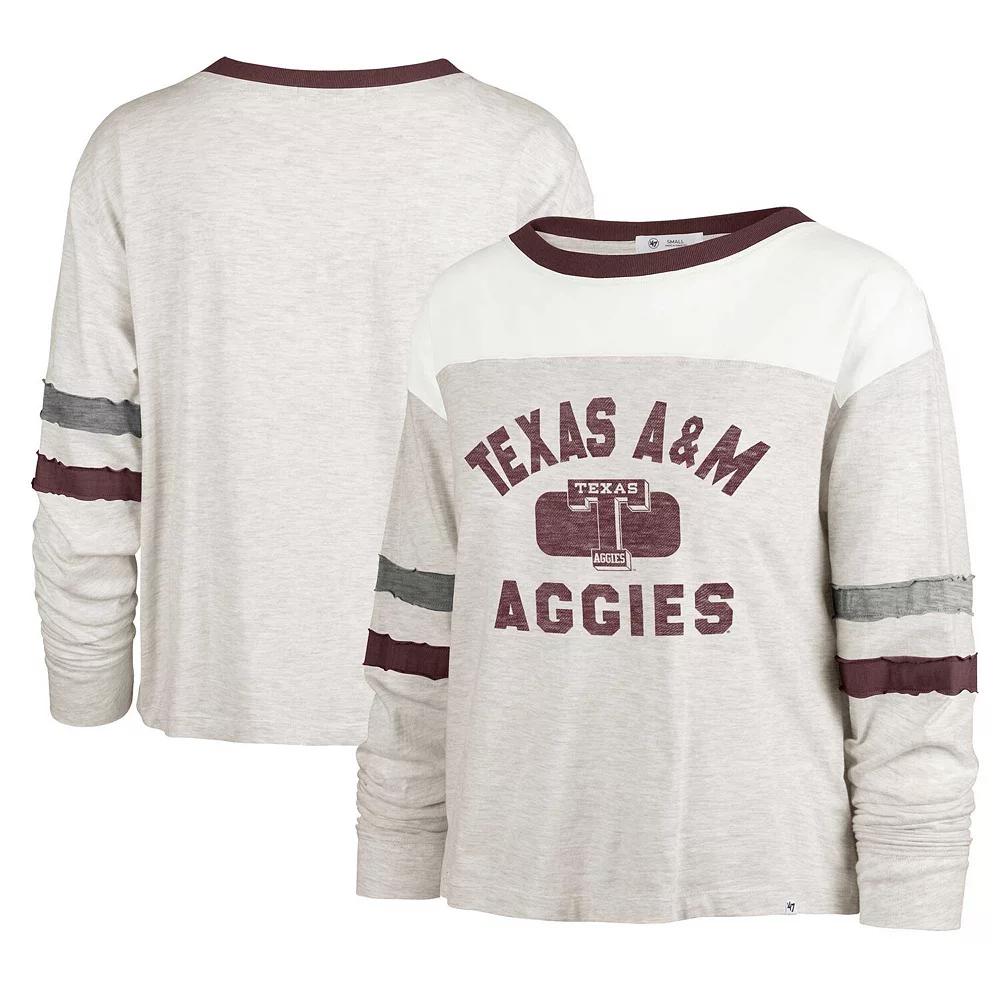 Women's '47 Oatmeal Texas A&M Aggies Vault All Class Lena Long Sleeve T-Shirt,  Product Image