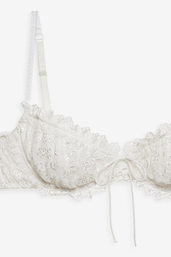 Layer Cake Chiffon Underwire Bra — White Product Image