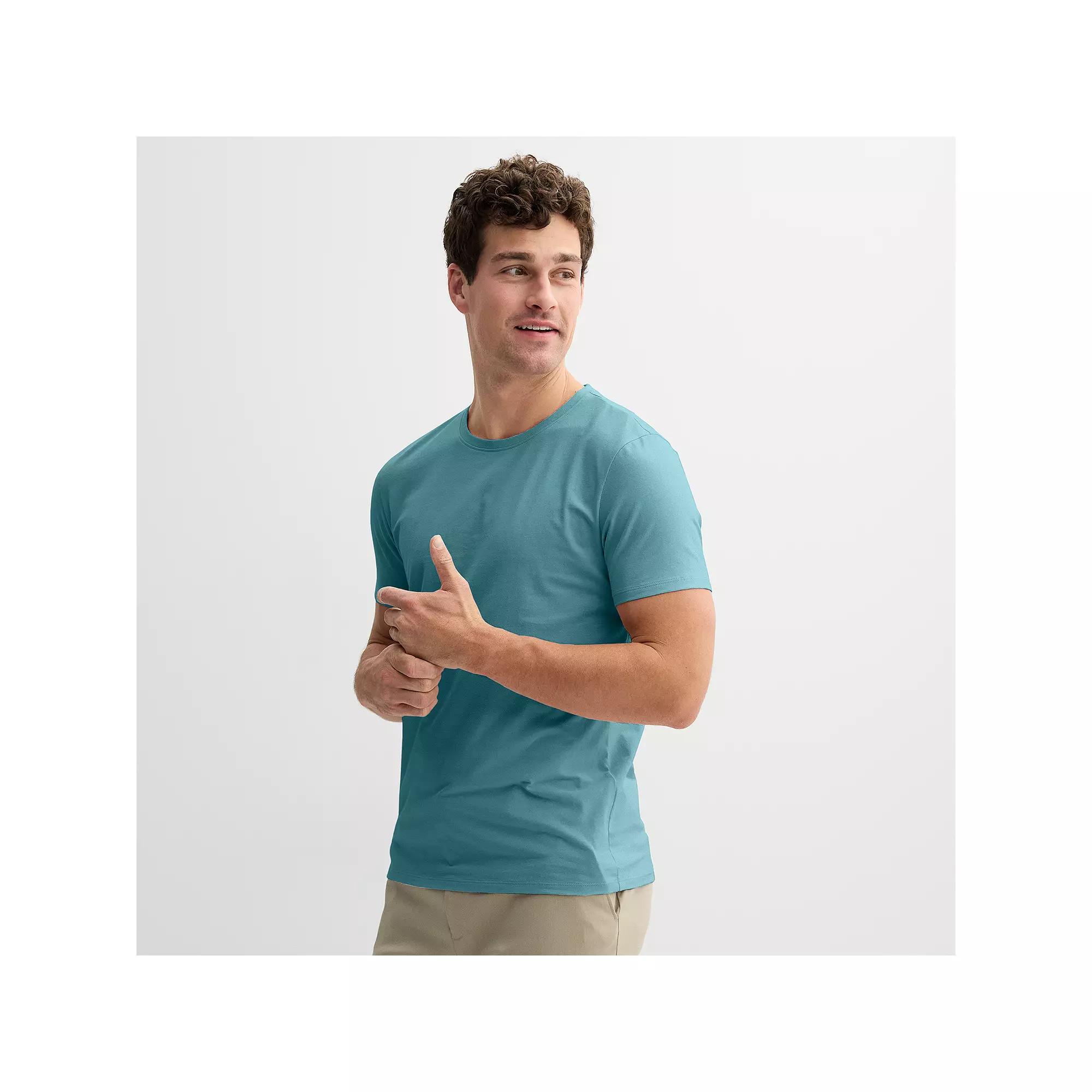 Men's Apt. 9® Premier Flex Short Sleeve Crewneck Tee, Size: XXL, Silver Moss Product Image