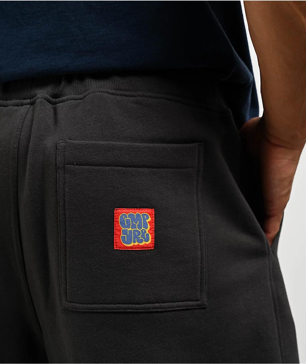 Empyre Ultra Loose Black Wash Skate Sweat Shorts Product Image