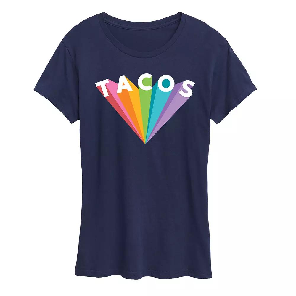 Women's Tacos Colorful Rays Graphic Tee,  Product Image