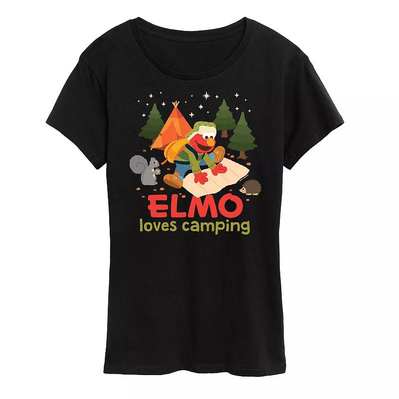Women's Sesame Street Elmo Loves Camping Graphic Tee,  Product Image
