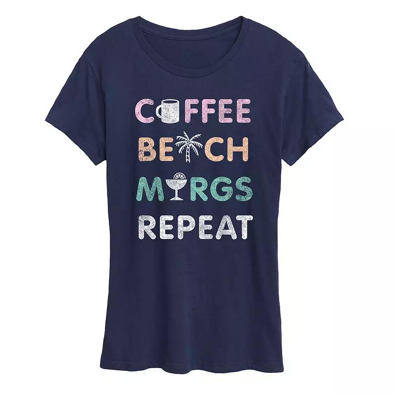 Women's Coffee Beach Repeat Graphic Tee,  Product Image