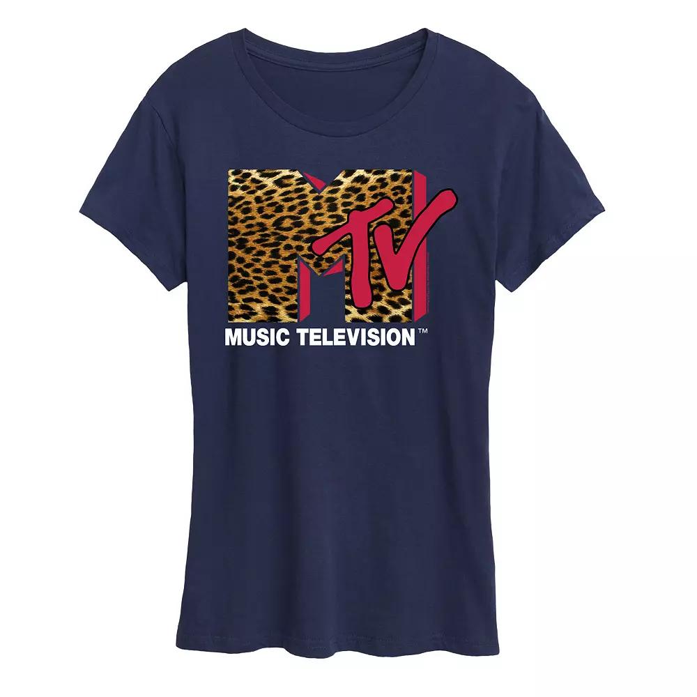 Women's MTV Leopard Logo Graphic Tee, Girl's,  Product Image