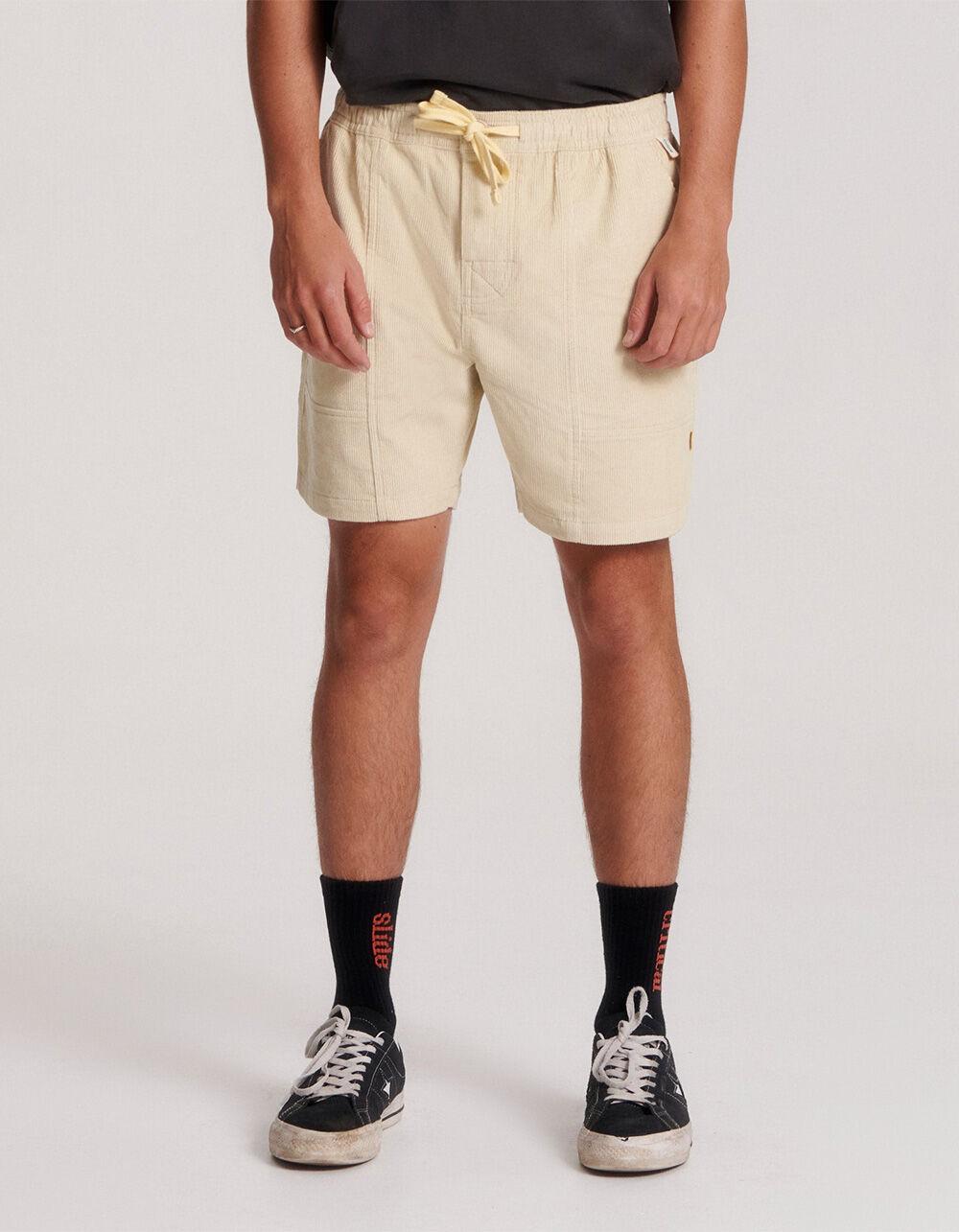 THE CRITICAL SLIDE SOCIETY All Day Cord Mens Shorts - ECRU Product Image