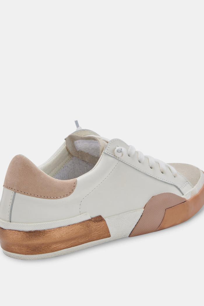 Zina Sneaker - White/Tan Leather Product Image