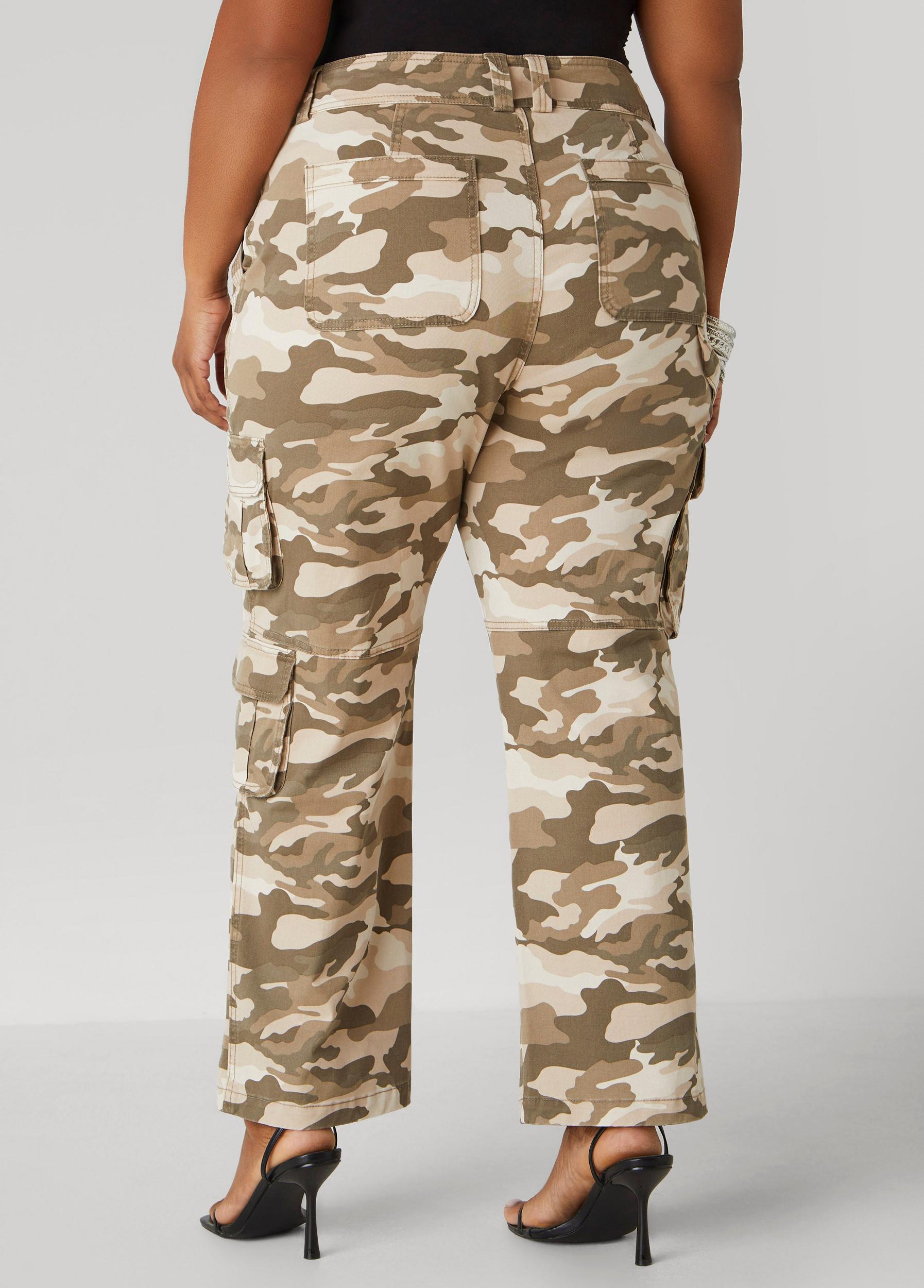 Camo Print Cargo Jeans Product Image