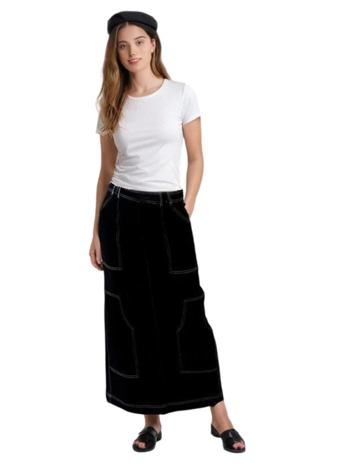 Pashmina Seamed Denim Skirt Product Image