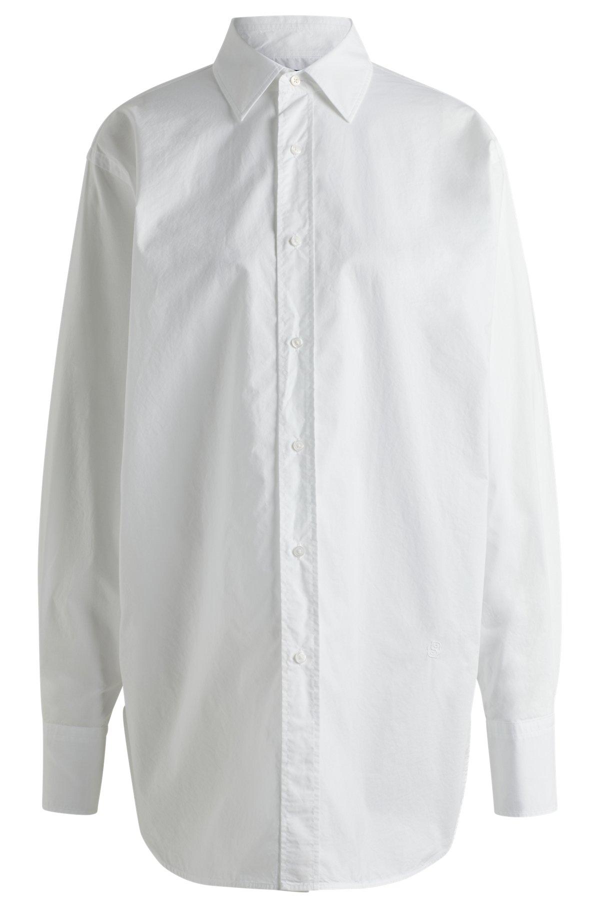 BOSS - Regular-fit blouse in cotton with Double B monogram - White Product Image