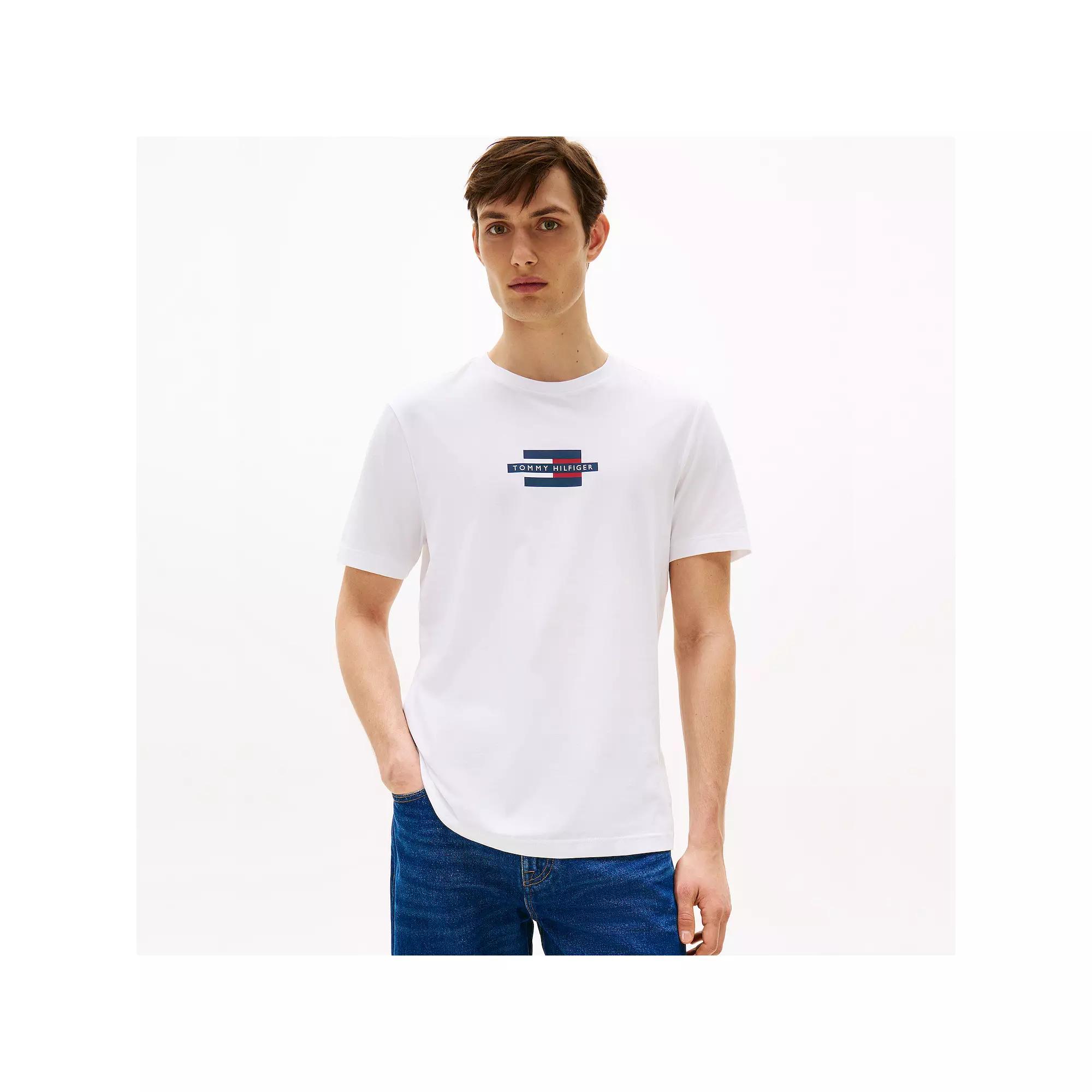 Men's Tommy Hilfiger Flag Box Graphic Tee, Size: XL, White Product Image
