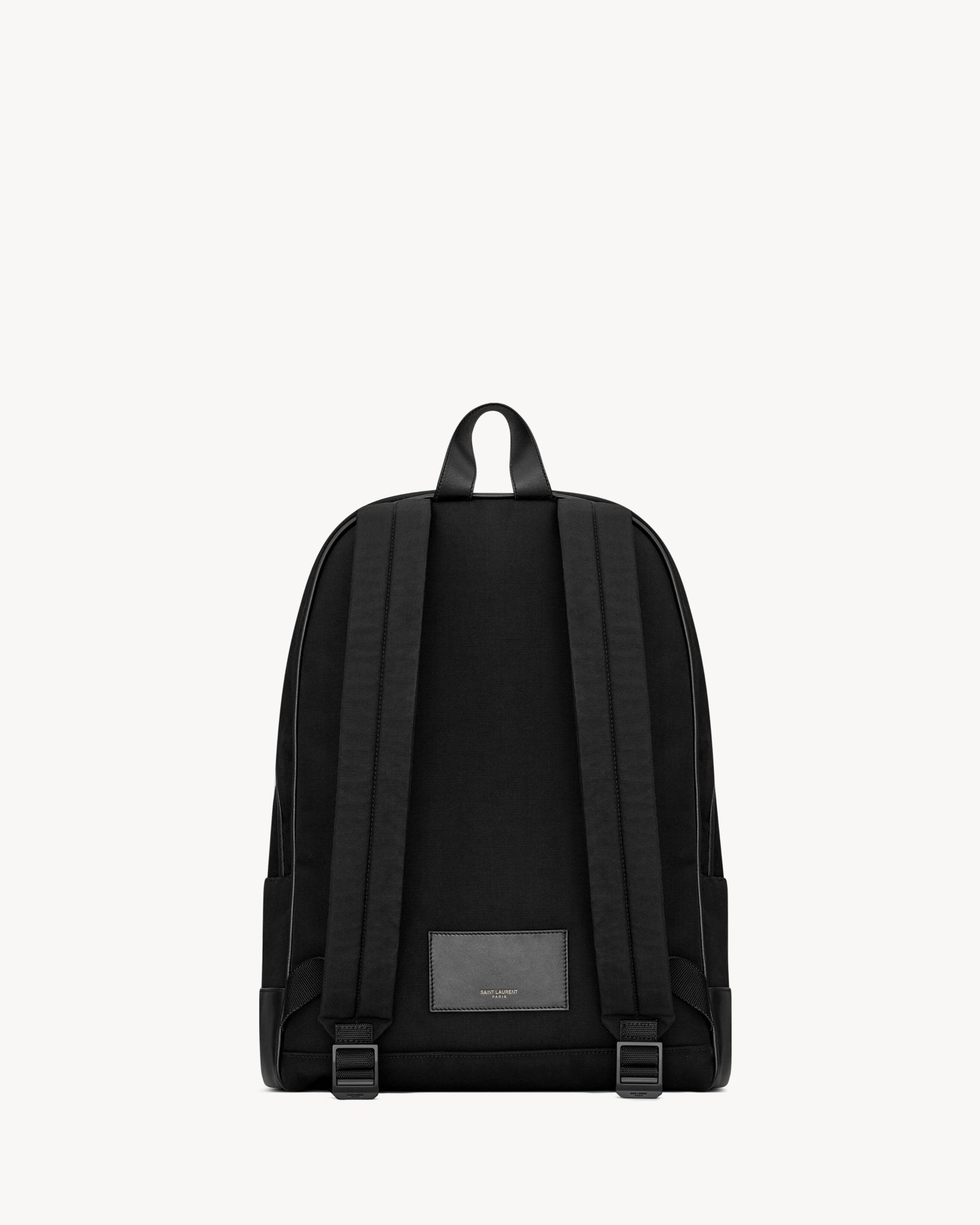 CITY backpack in nylon canvas and leather Product Image