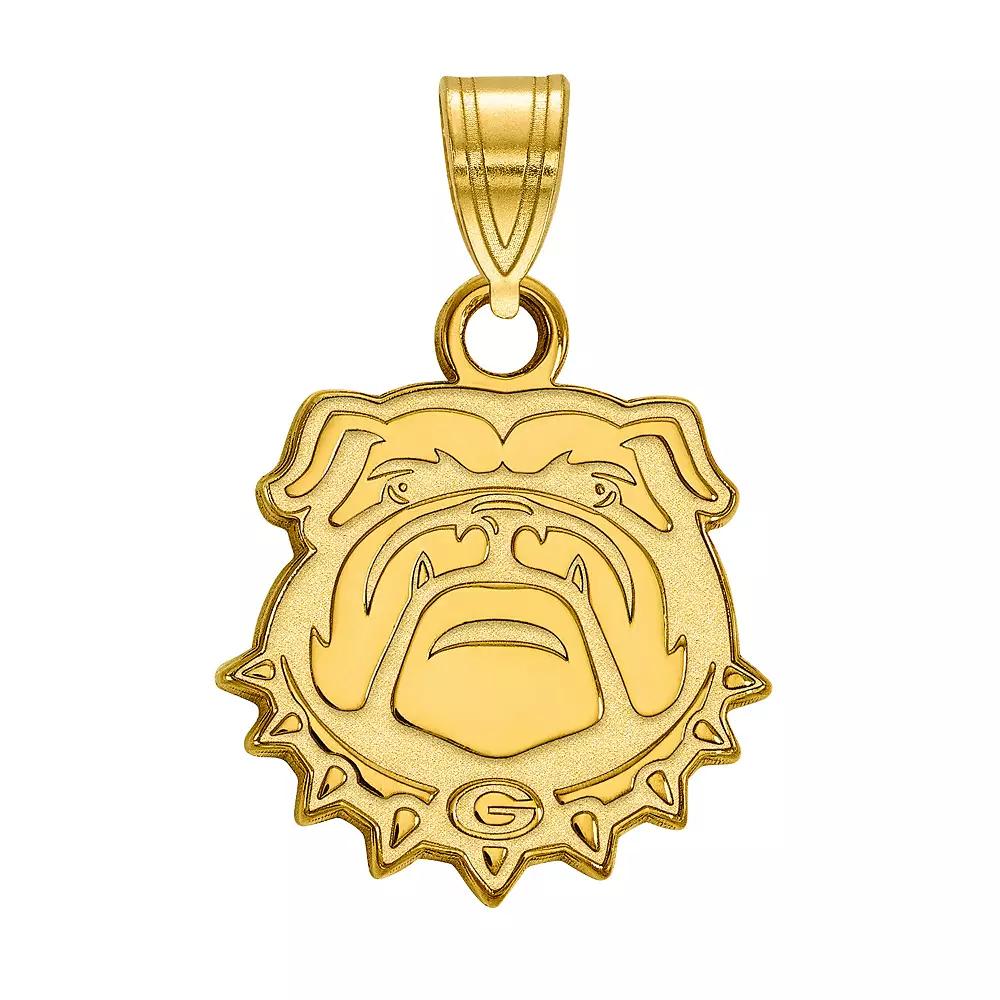 LogoArt Georgia Bulldogs Sterling Silver 14K Gold Plated Small Pendant, Women's, Size: 18 mm Product Image