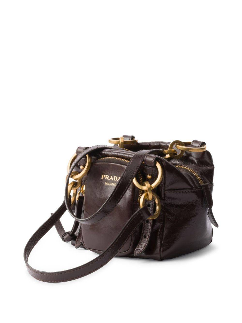 mini Dangle leather tote bag Product Image