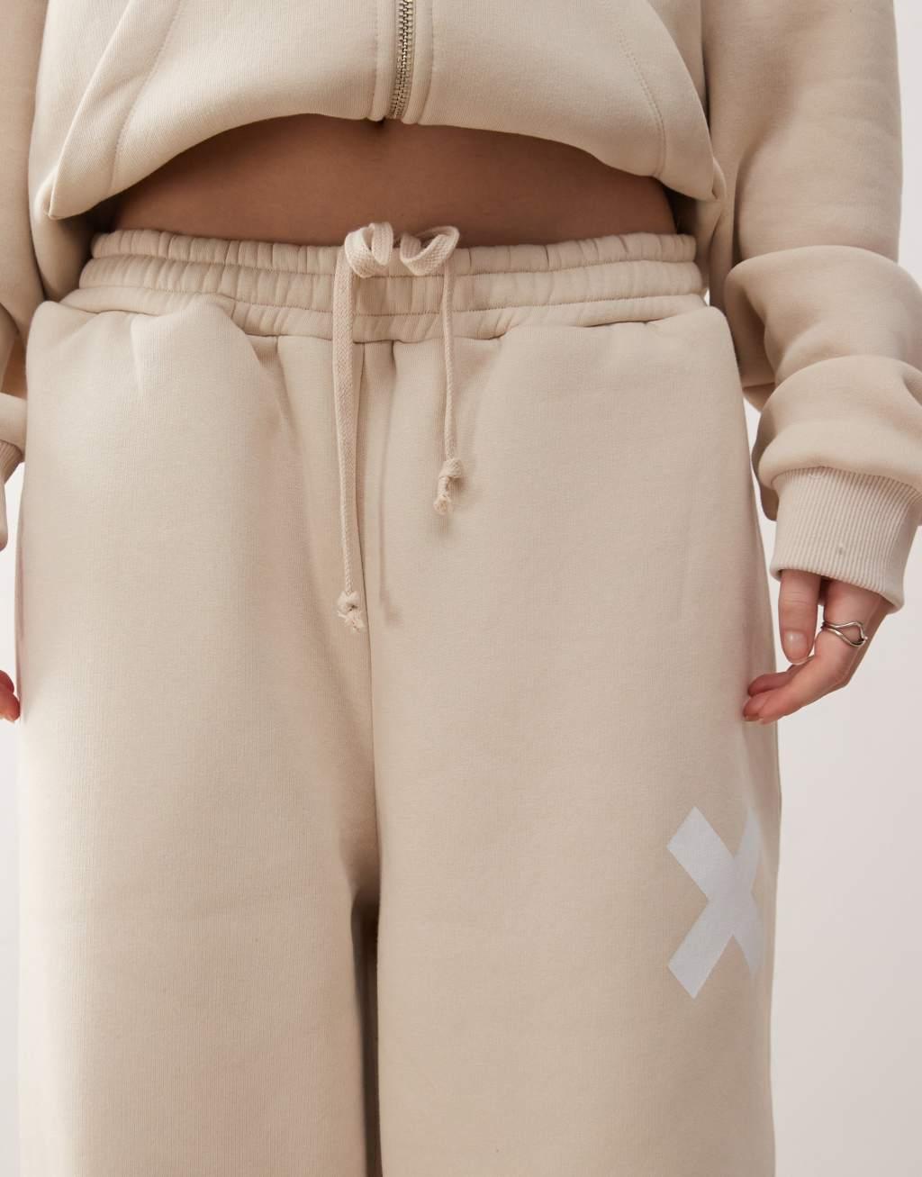 COLLUSION relaxed sweatpants in oatmeal heather - part of a set Product Image