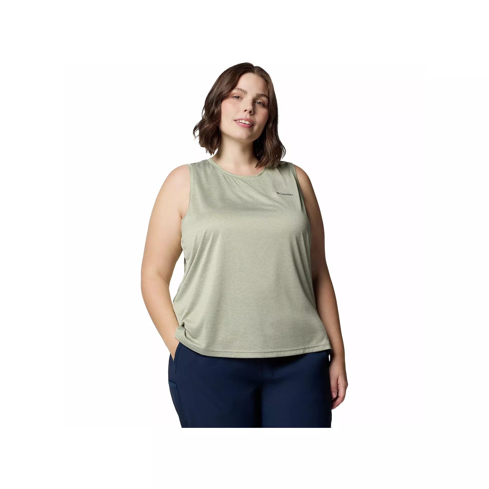 Plus Size Columbia Bluevista Hill™ Omni-WICK™ Tank Top, Women's, Size: 1XL, Safari Grey Product Image