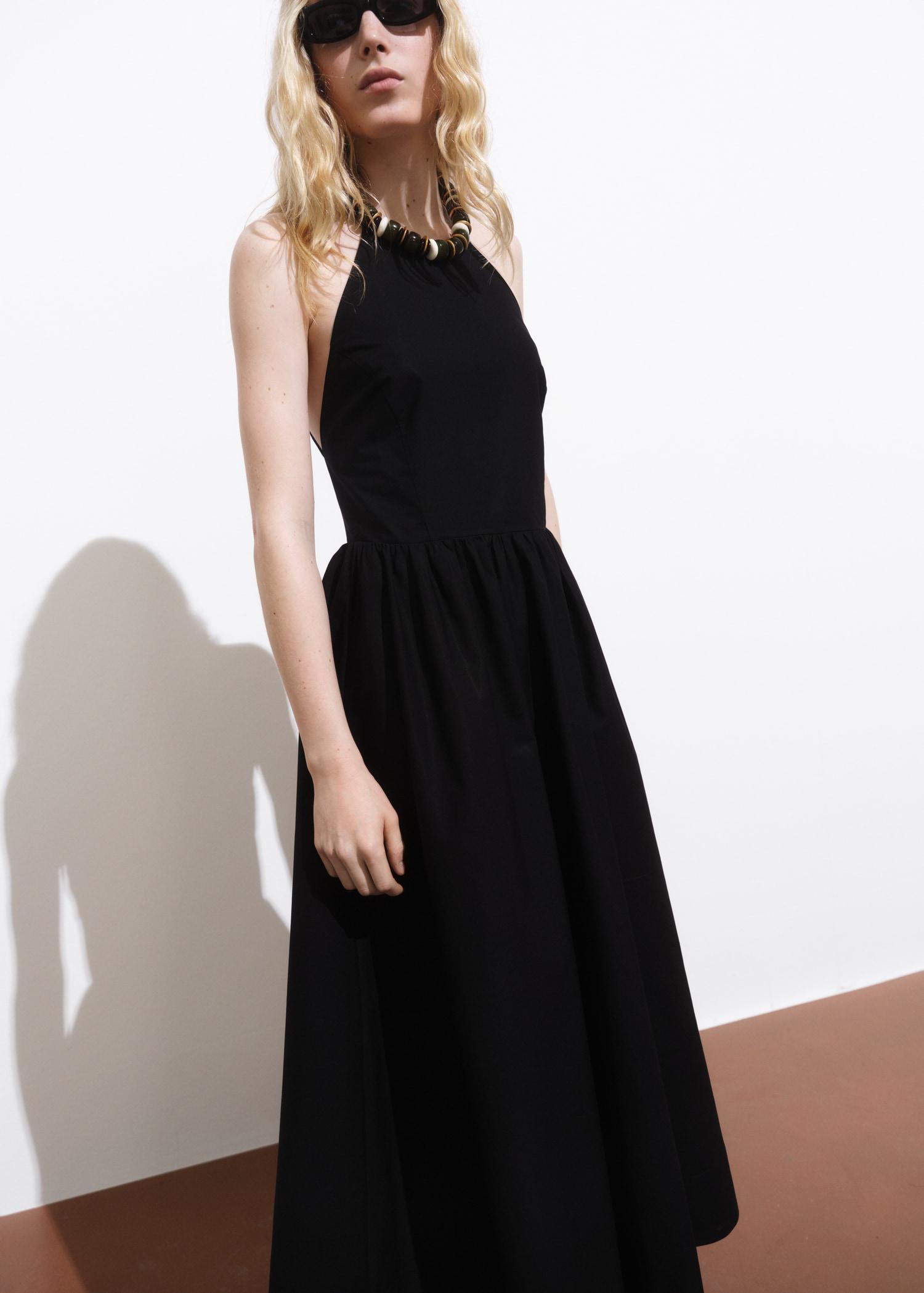 Halter dress with crossed back - Women | MANGO USA Product Image