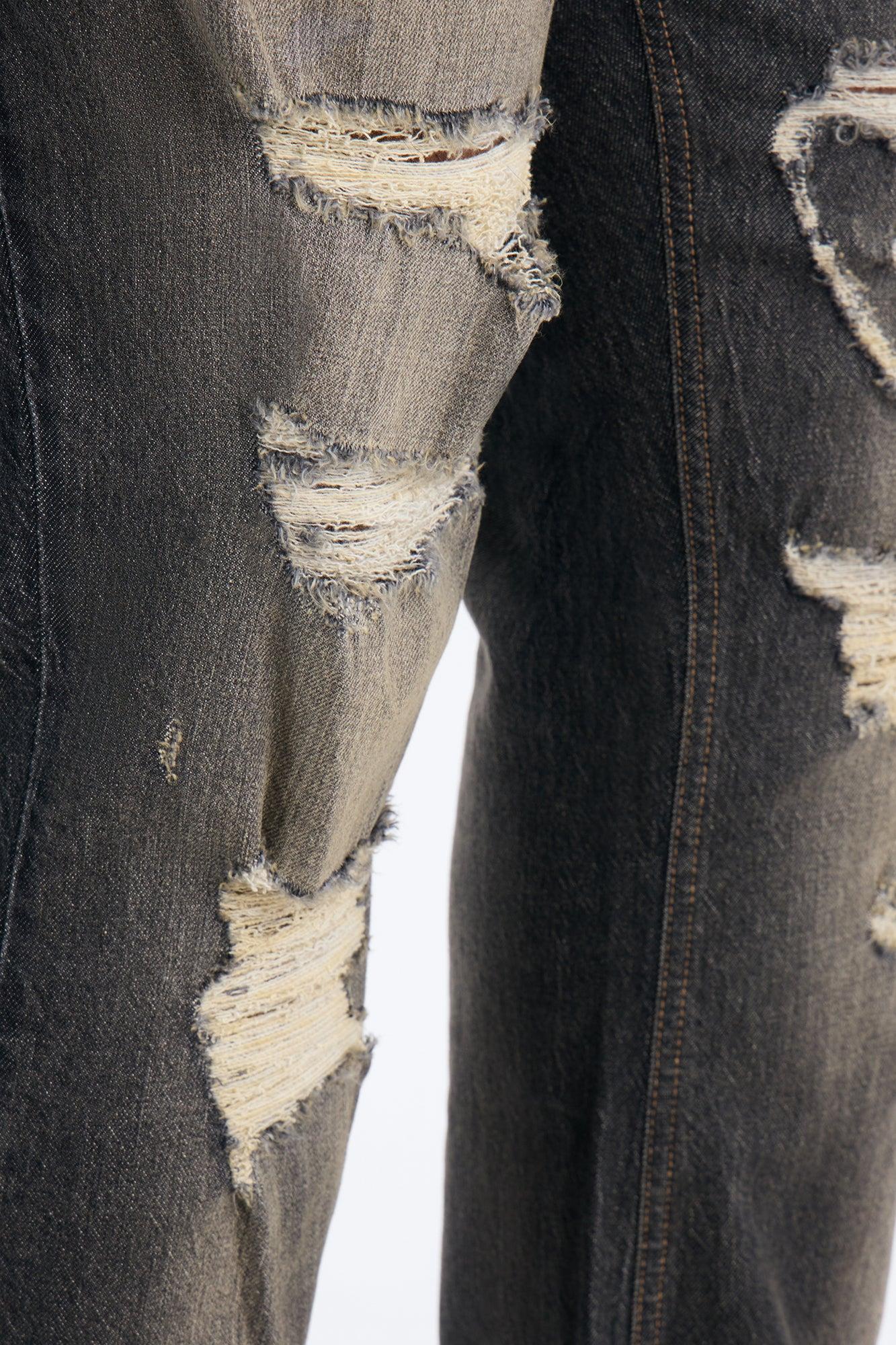 Stacked Slim Flare Make It Distressed Jean - Black Wash Male Product Image