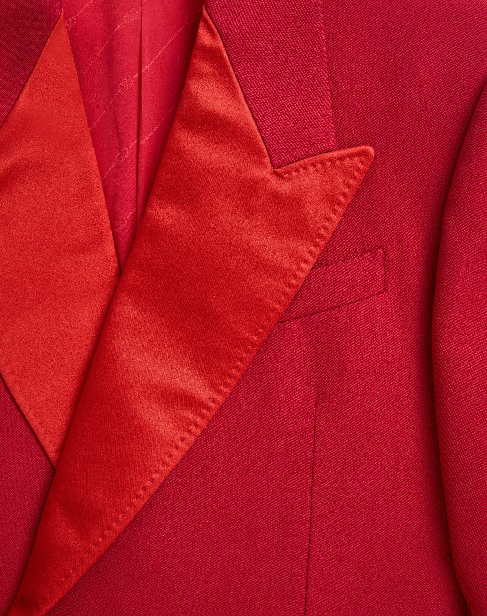 Double-Breasted Grain De Poudre Wool Jacket Product Image