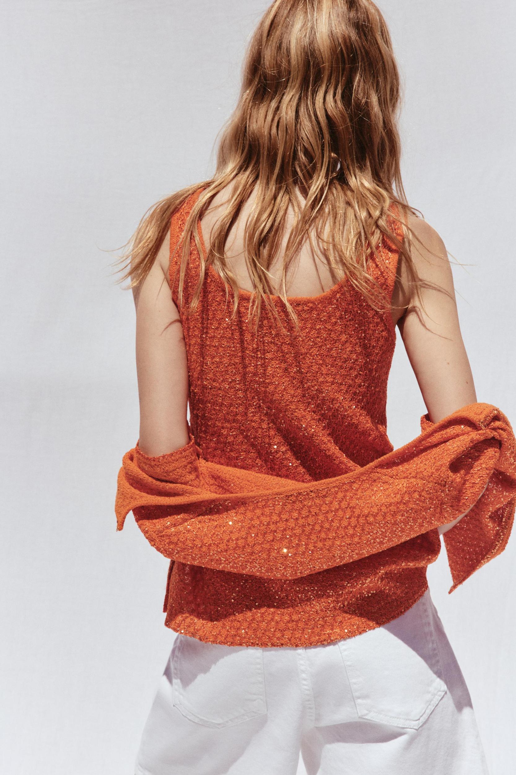 SEQUIN KNIT TOP Product Image