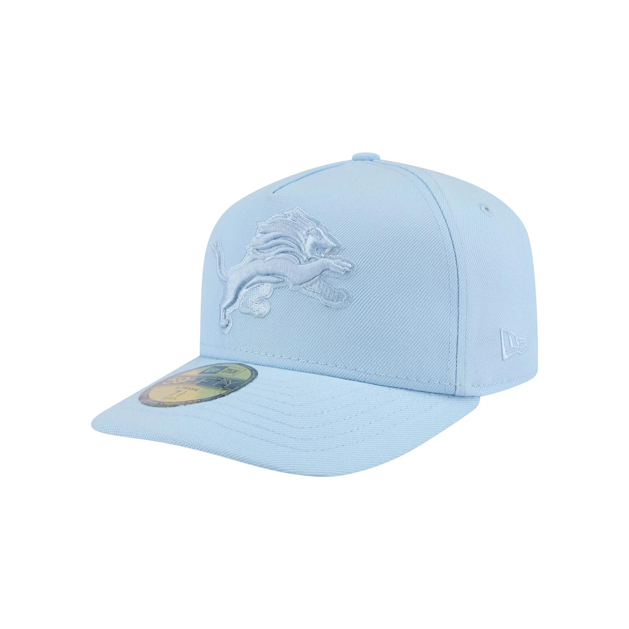 Men's New Era Light Blue Detroit Lions Color Pack A-Frame 59FIFTY Fitted Hat, Size: 7 1/2 Product Image