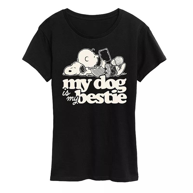 Women's Peanuts Snoopy & Charlie Brown My Dog Is My Bestie Graphic Tee,  Product Image