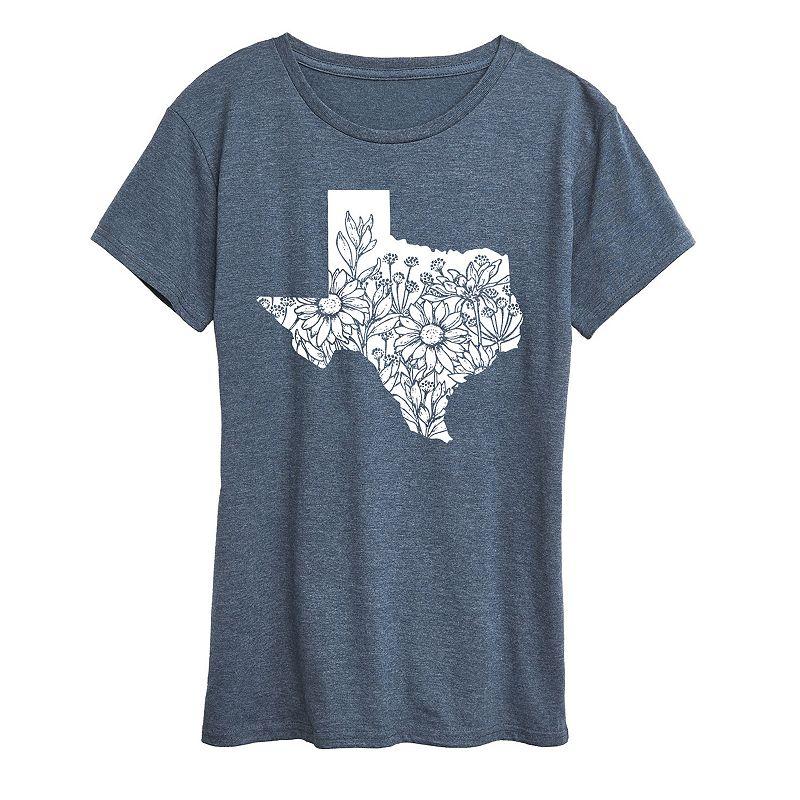 Womens Floral Texas Graphic Tee Heather Grey Product Image