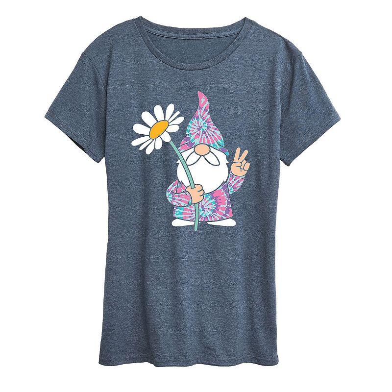 Women's Tie Dye Gnome With Daisy Graphic Tee,  Product Image