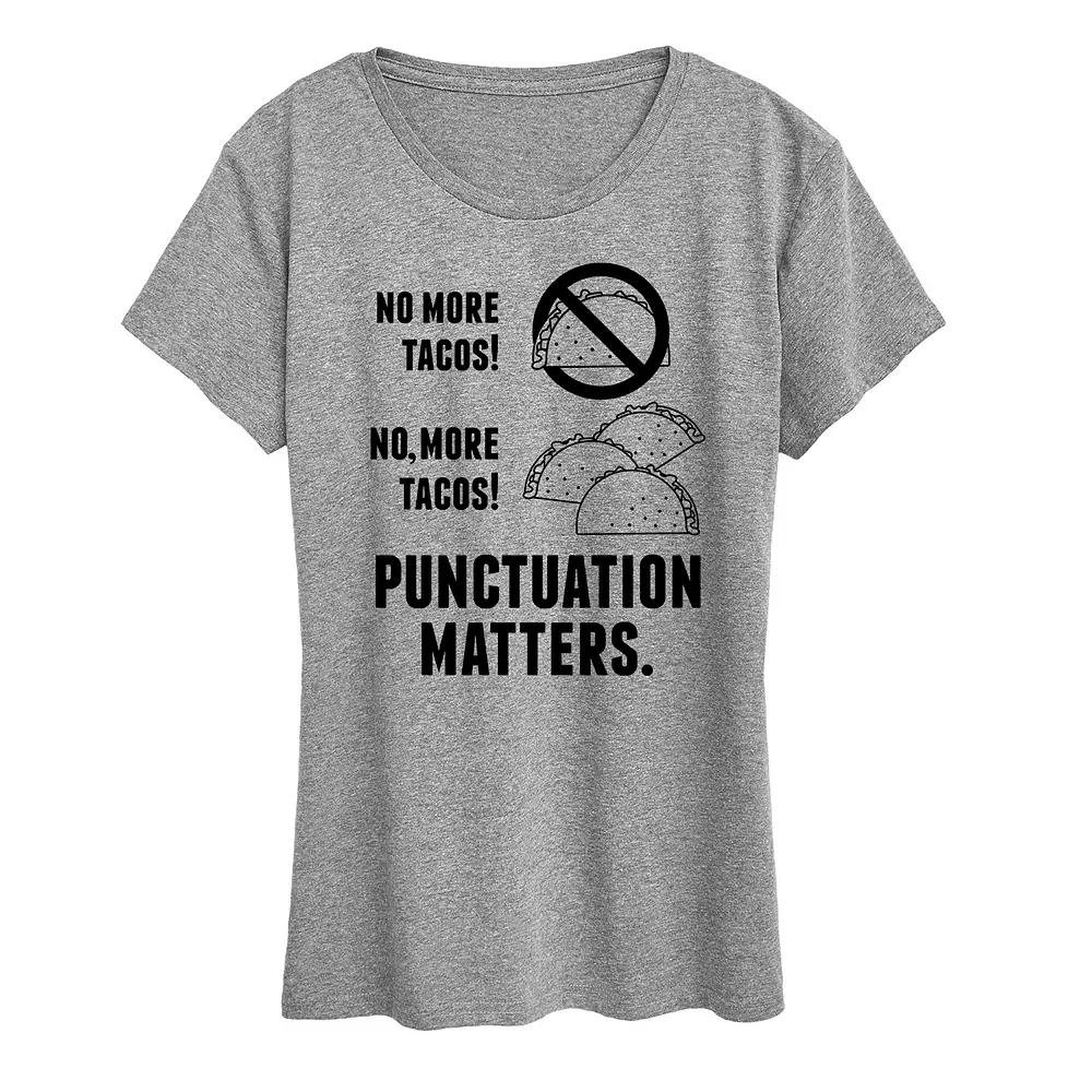 Women's Tacos Punctuation Matters Graphic Tee,  Product Image