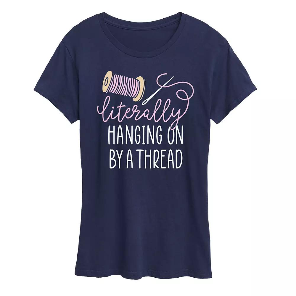 Women's Hanging On By A Thread Graphic Tee,  Product Image