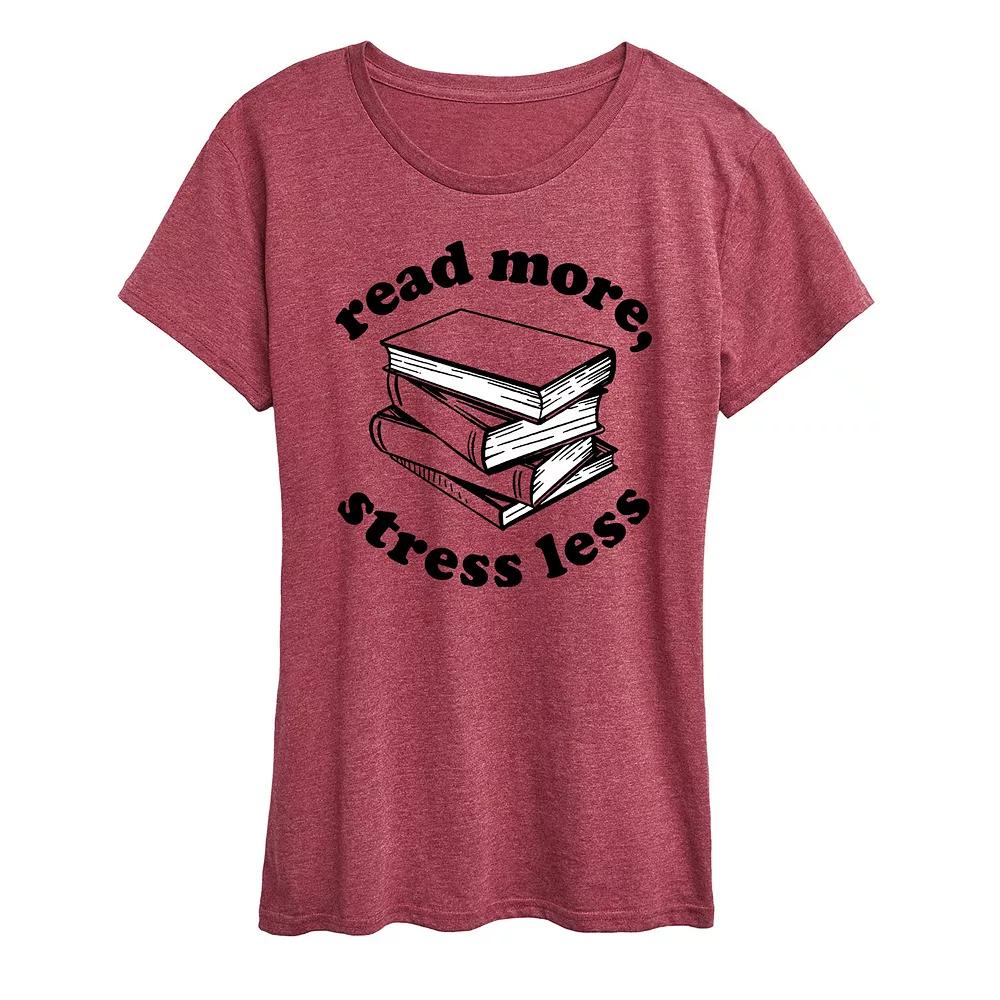 Women's Read More Stress Less Graphic Tee, Girl's,  Product Image