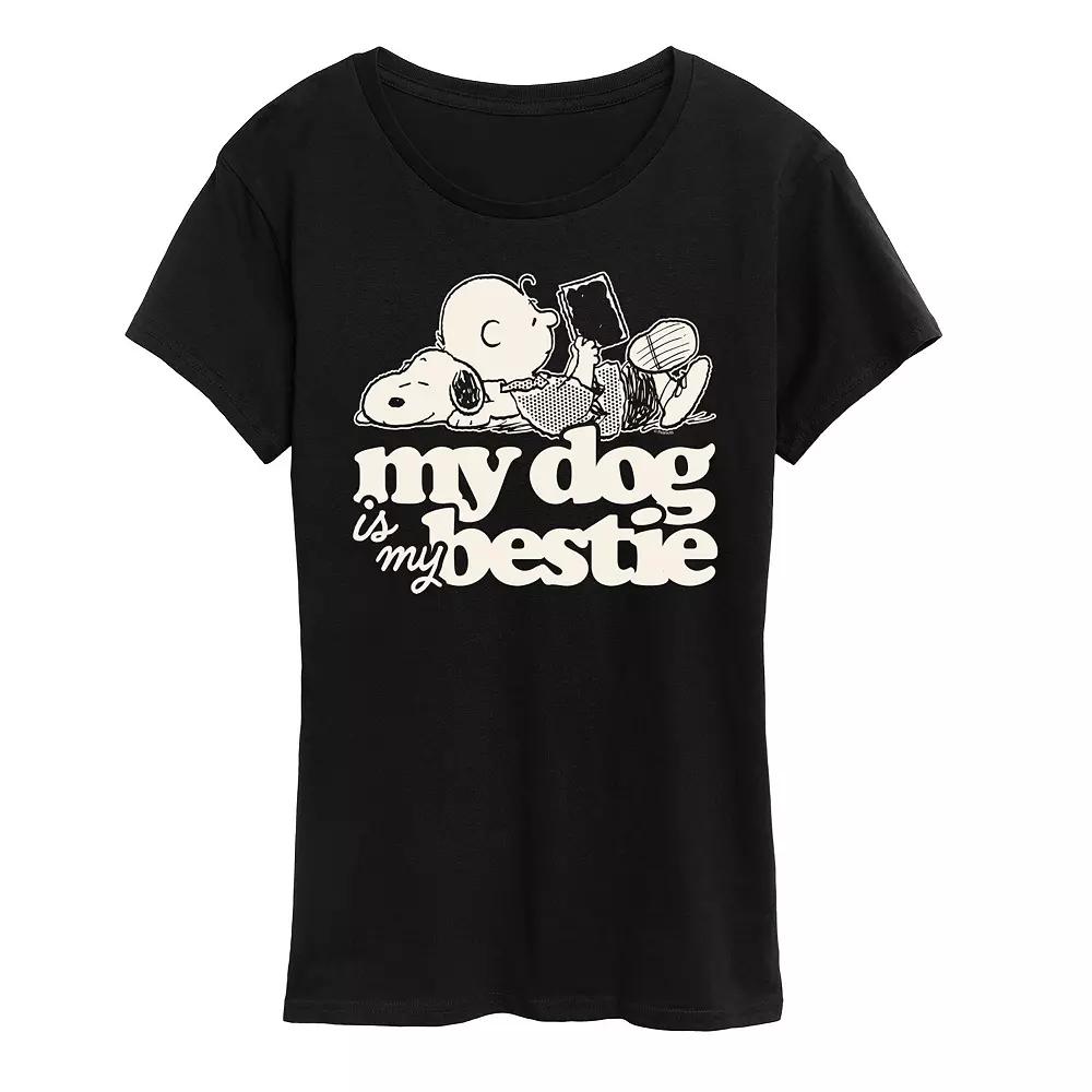 Women's Peanuts Snoopy & Charlie Brown My Dog Is My Bestie Graphic Tee,  Product Image