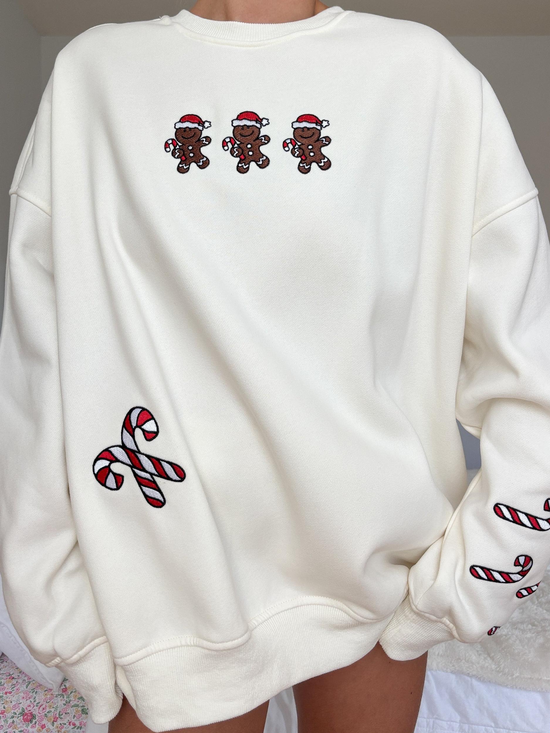 Ivory Gingerbread Recipe Christmas Embroider Sweatshirt Product Image