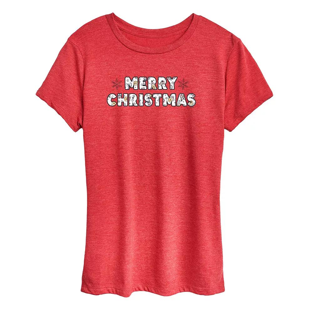 Disney's Winnie The Pooh Women's Merry Christmas Graphic Tee, Girl's,  Product Image