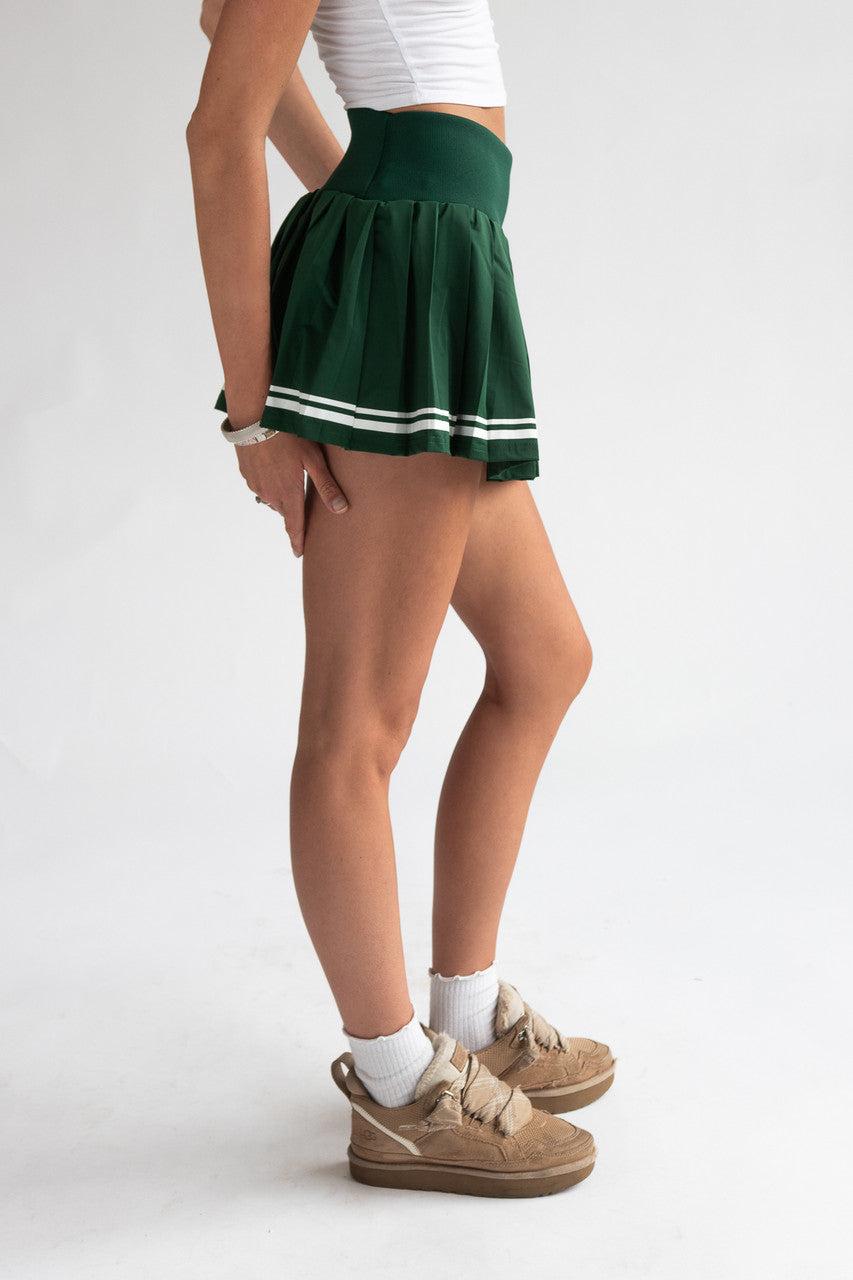 Stripe Hem Pleated Skirt Product Image