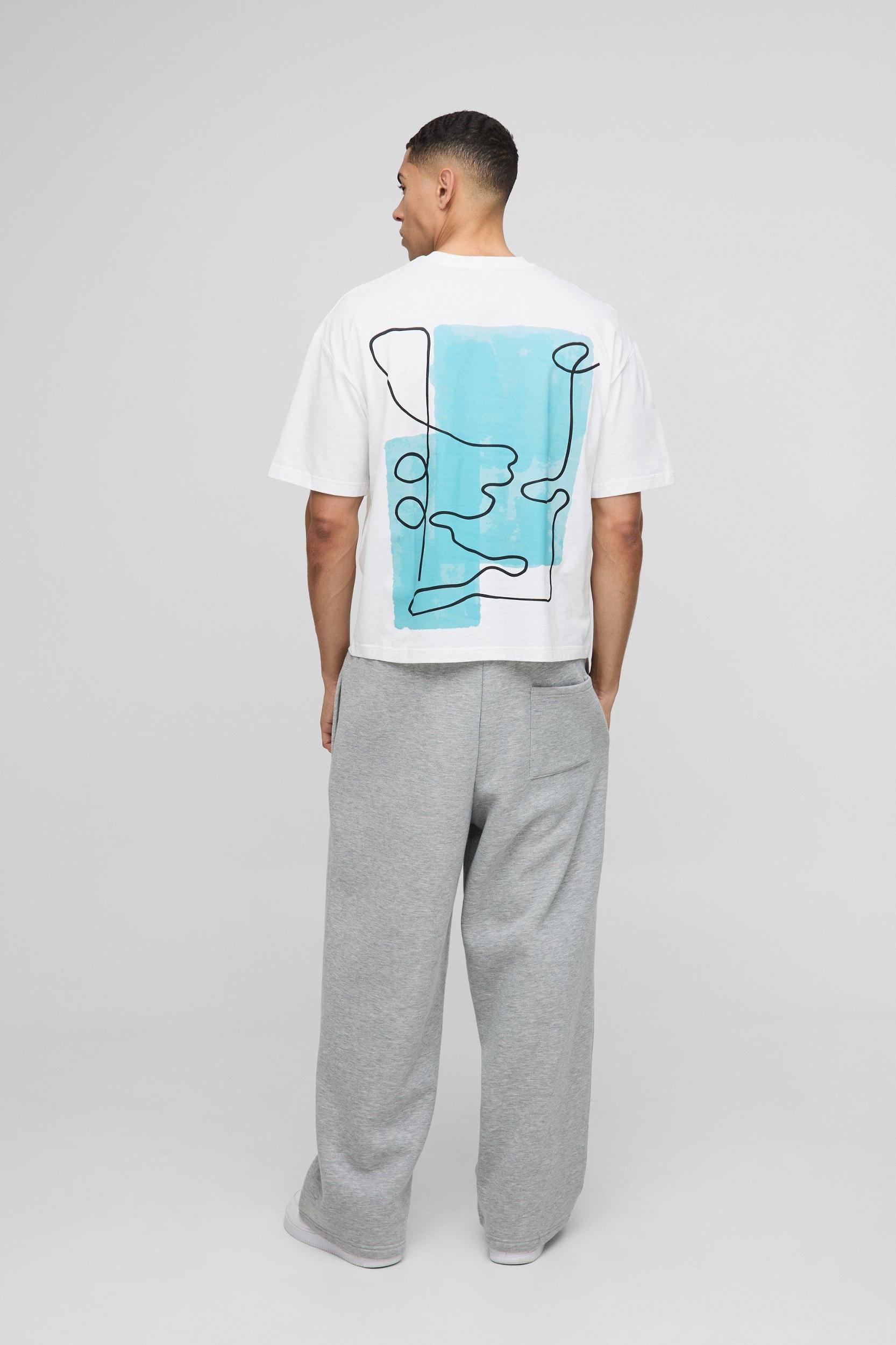 Oversized Boxy Line Drawn Graphic T-Shirt | boohooMAN USA Product Image