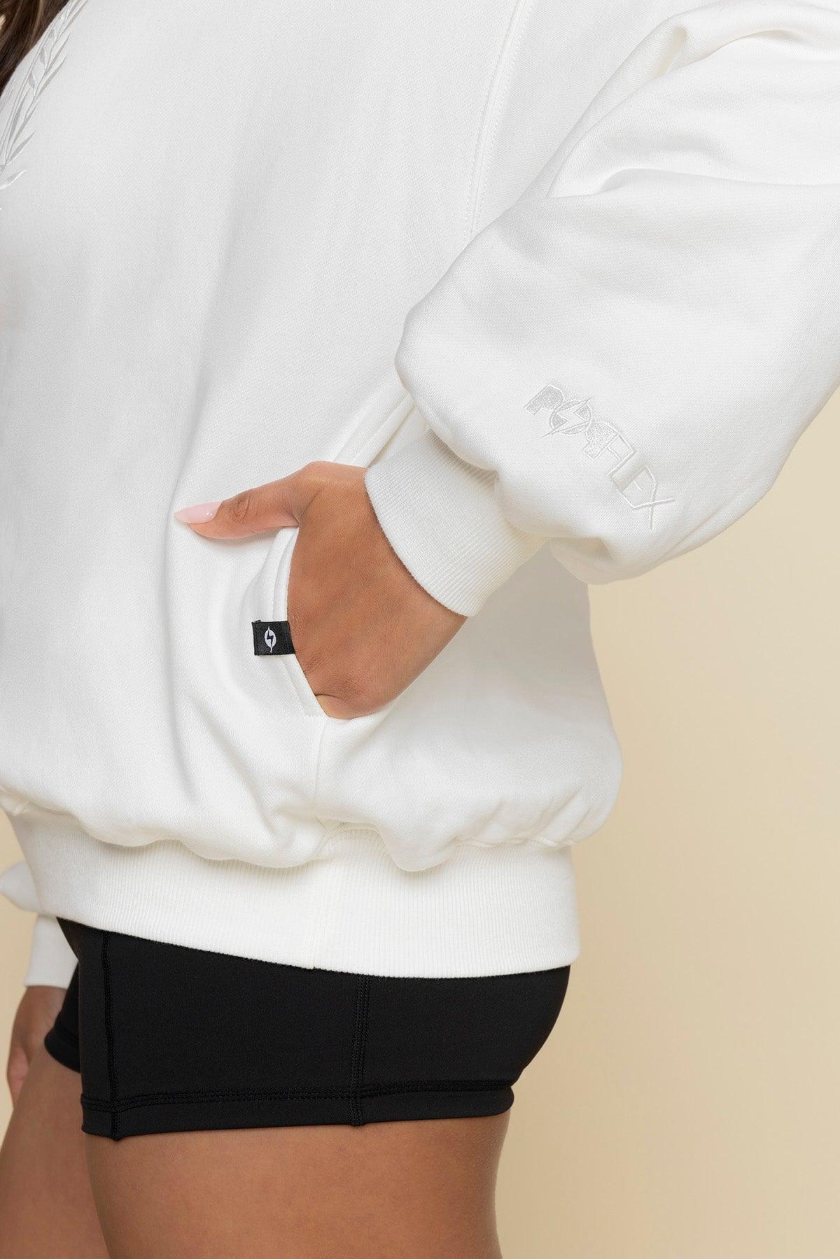 POPFLEX® Active Club Cloud Crewneck Sweater - White Product Image