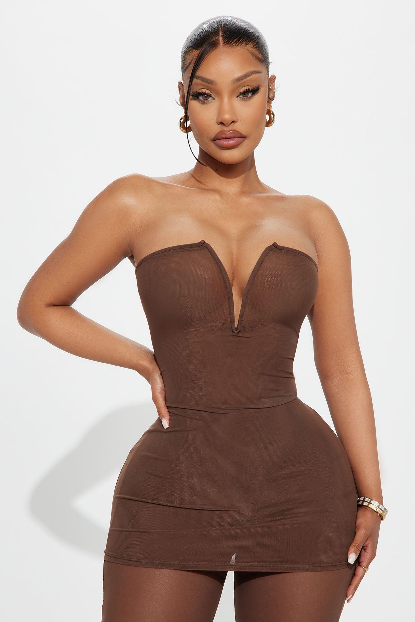 In My Place Mesh Pant Set - Chocolate Female Product Image