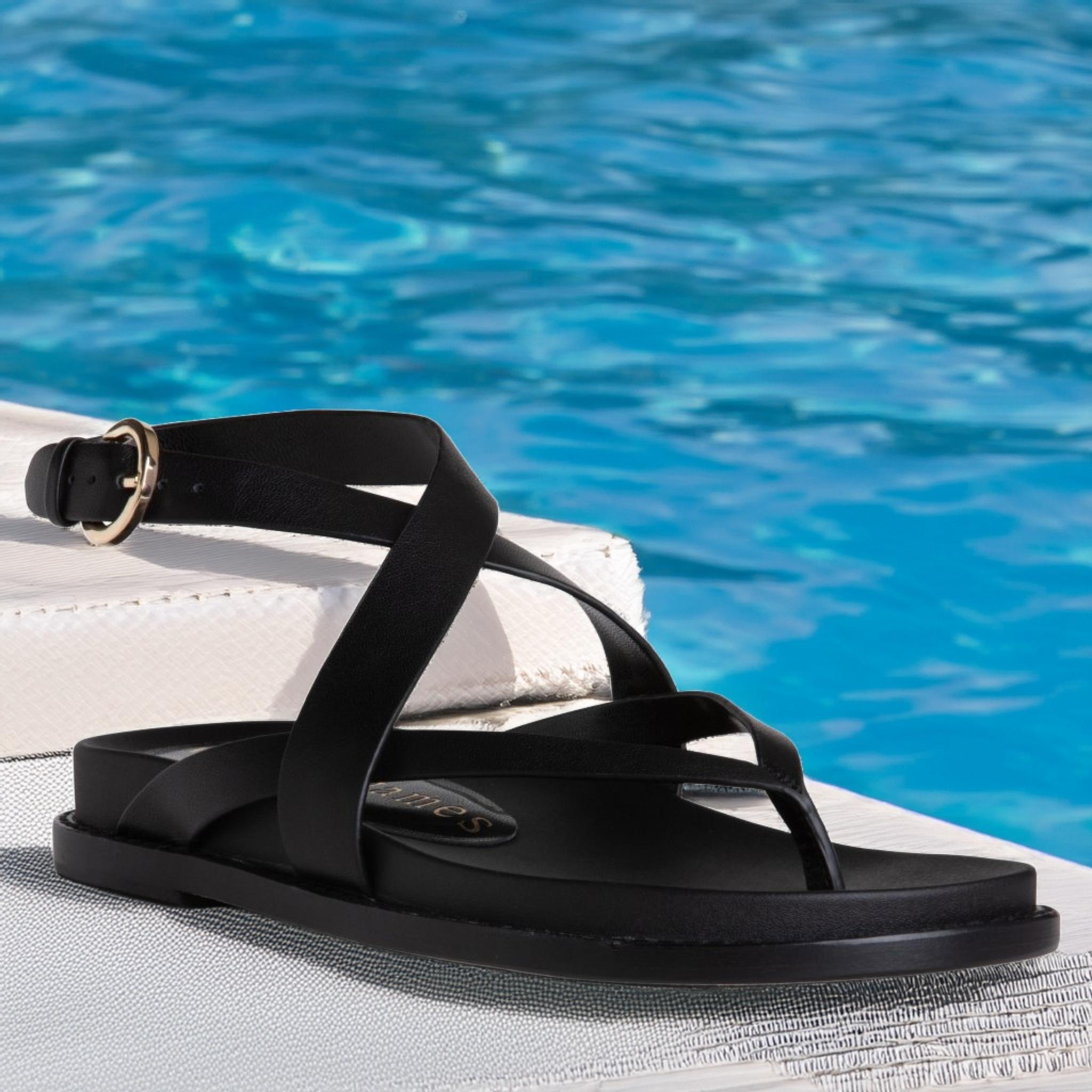Elise Flat Leather Sandal Product Image