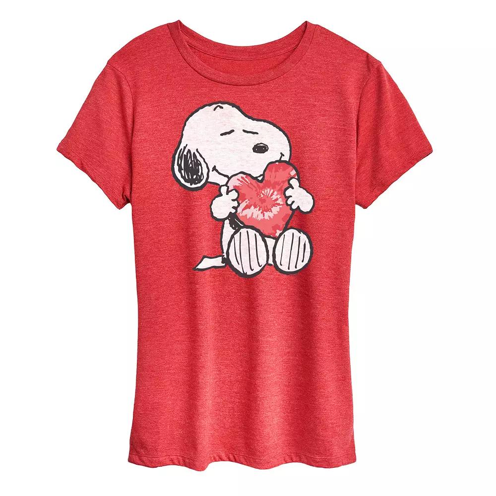 Women's Peanuts Snoopy With Heart Graphic Tee, Girl's,  Product Image