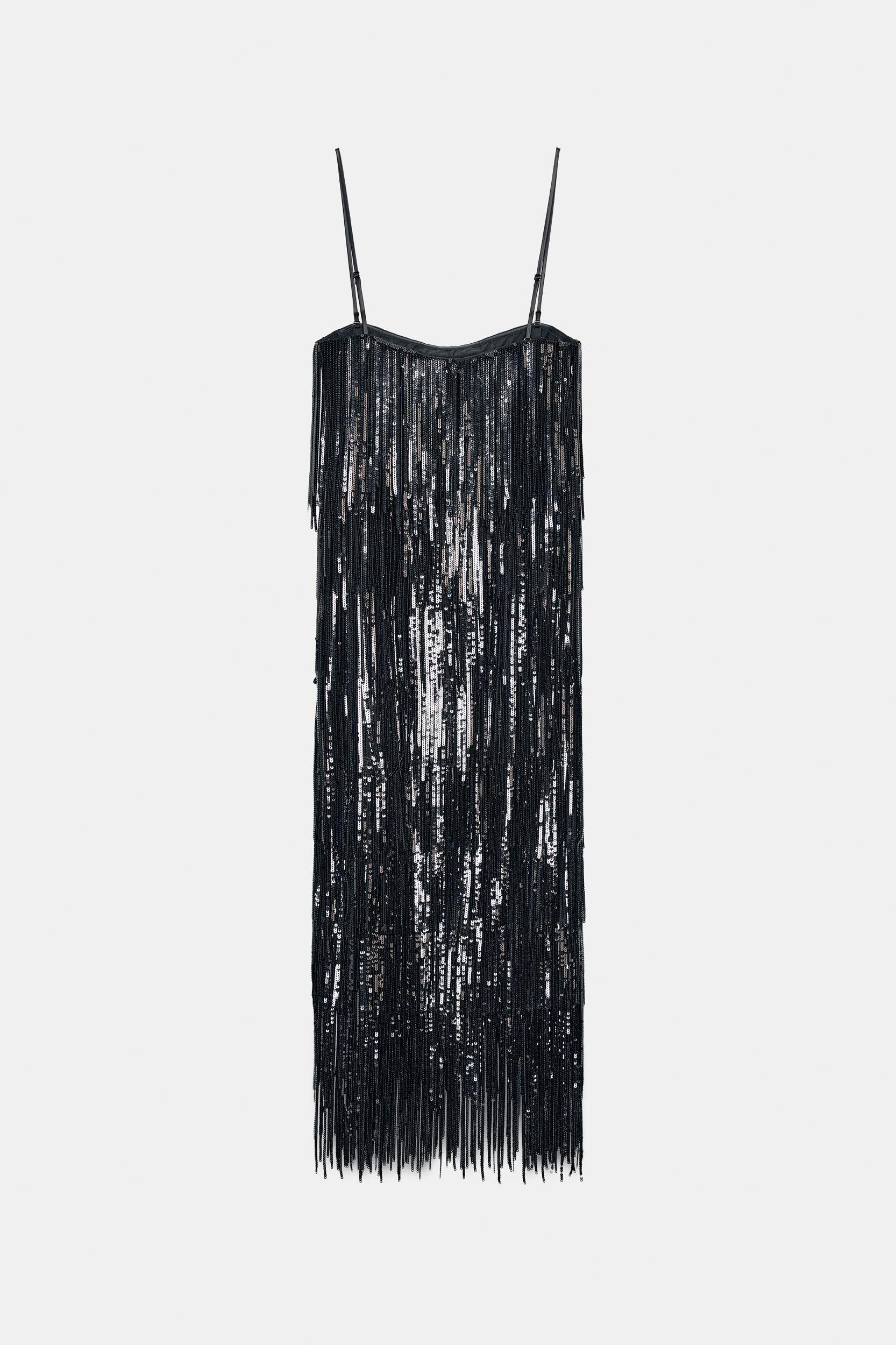 SEQUIN FRINGE DRESS ZW COLLECTION LIMITED EDITION Product Image