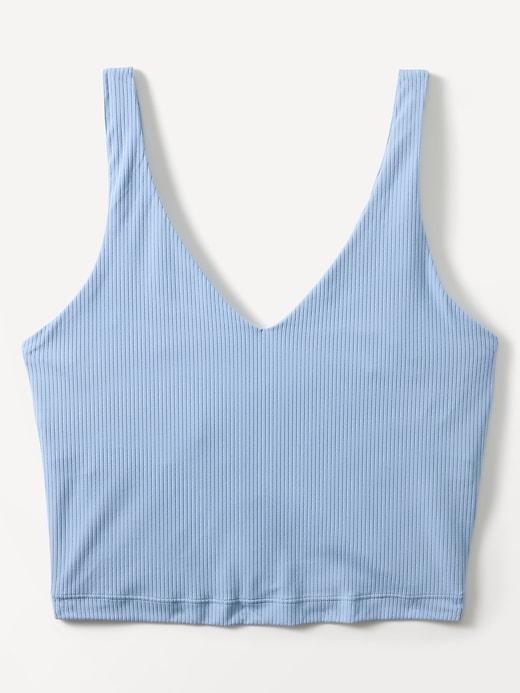 Transcend V Neck Rib Crop Sports Bra A-C Product Image